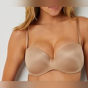 Ambrielle Size Size 36C Strapless Push-Up Bra Beige
